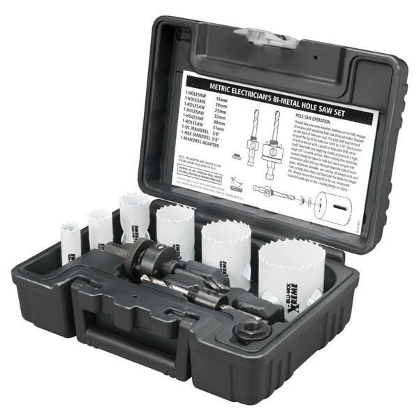 Disston Blu-Mol Xtreme Bi-Metal Electrician's 9-Piece Hole Saw Kit, Metric