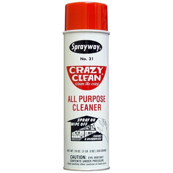 Sprayway Crazy Clean All Purpose Cleaner, 19 oz Aerosol, 12/Case