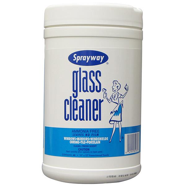 Sprayway Glass Cleaner Wipes, 6 Containers/40 Each