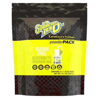 Sqwincher Powder Pack Zero, 1.76 oz Packs, 2.5 gal Yield