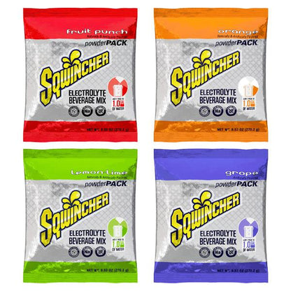 Sqwincher Regular Powder Packs, 9.53 oz Packs, 1 gal Yield