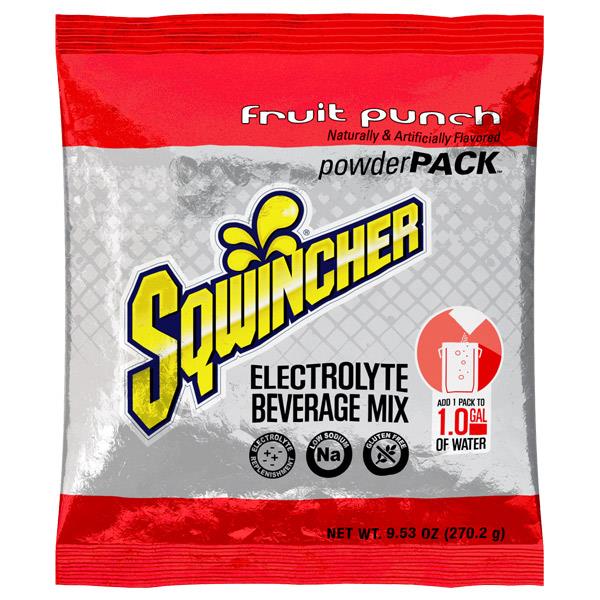 Sqwincher Regular Powder Packs, 9.53 oz Packs, 1 gal Yield