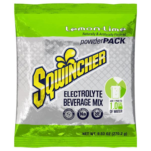 Sqwincher Regular Powder Packs, 9.53 oz Packs, 1 gal Yield