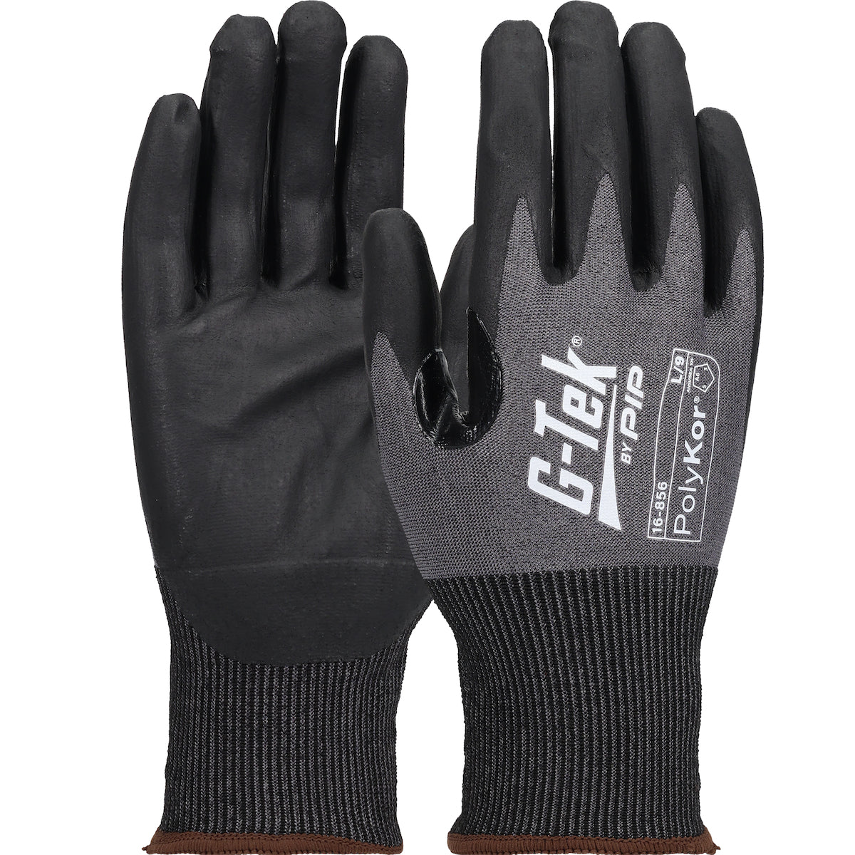 G-Tek 16-856 – Seamless Knit A6 PolyKor® Blended Glove with Foam Nitrile Coated Grip on Palm & Fingers - 18 Gauge - Touchscreen