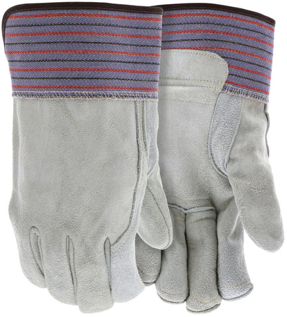 Split Cowhide Leather Gloves, Double Palm, Fleece-Lined, Safety Cuff