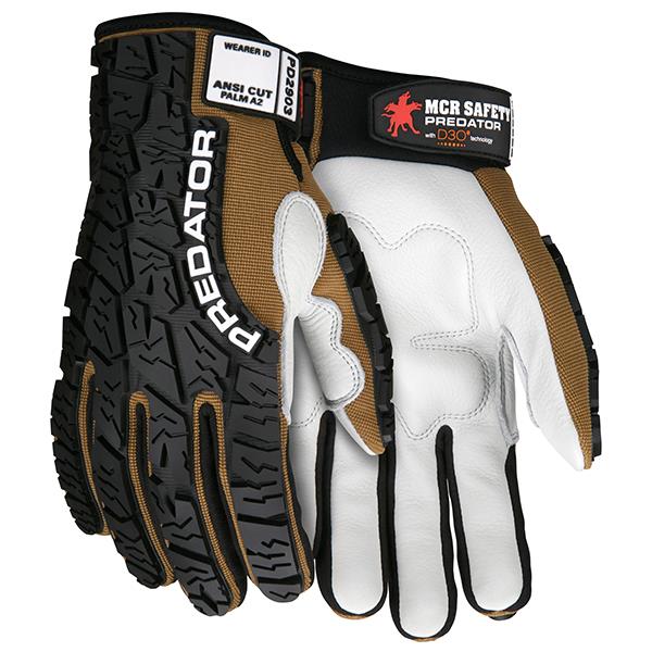 MCR Safety Predator Multi-Task Gloves w/ Cow Grain Leather Palms & Foam Pads