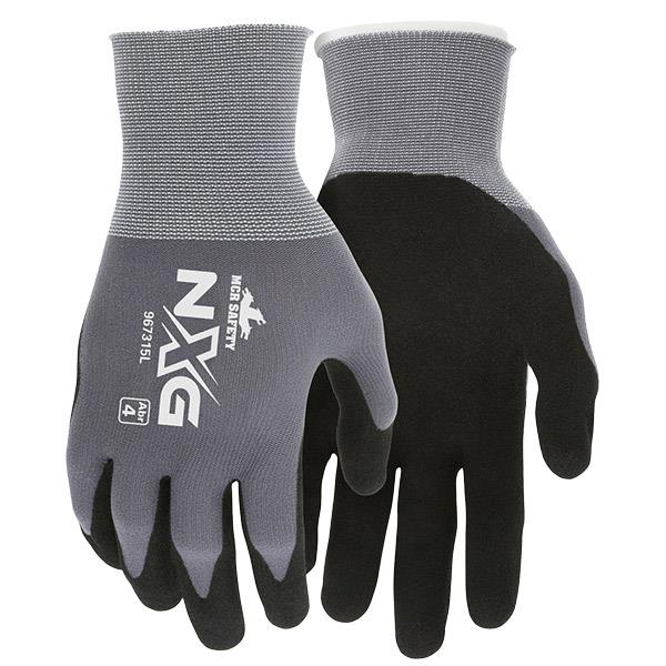 MCR Safety NXG Work Gloves w/ 15 ga Nylon Shell, Nitrile Foam Palm & Fingertips