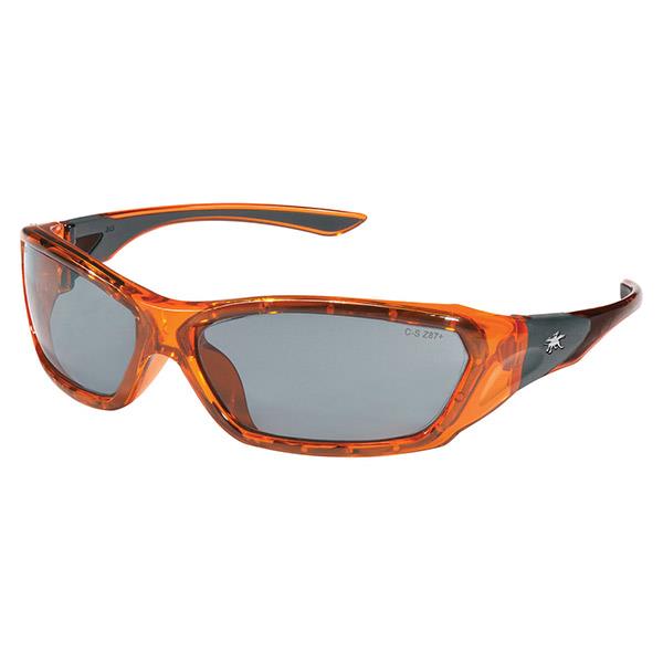 MCR Safety ForceFlex Eyewear, Translucent Orange Full Frame, Silver Mirror Lens