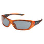 MCR Safety ForceFlex Eyewear, Translucent Orange Full Frame, Silver Mirror Lens