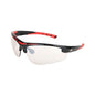 MCR Safety Dominator 2 Eyewear, Black/Red Frame, BossMan Indoor/Outdoor Clear Mirror Lens