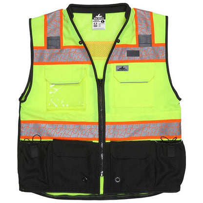 MCR Safety ANSI Class 2 Solid Front Mesh Safety Vests