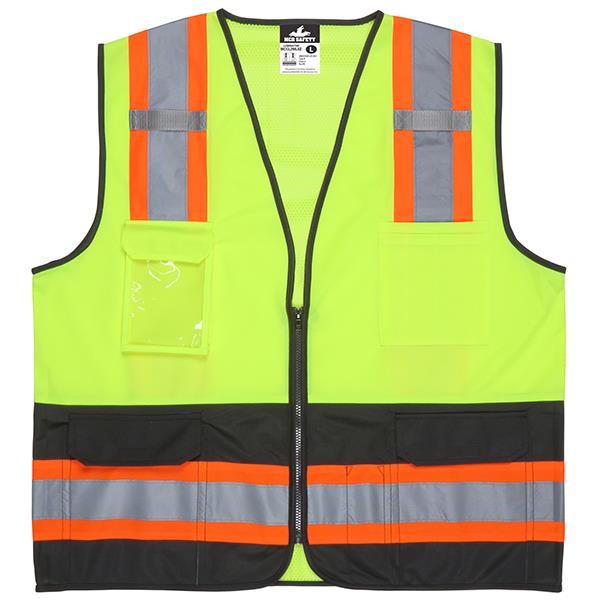 MCR Safety Luminator ANSI Class 2 Solid Front/Mesh Back Safety Vests