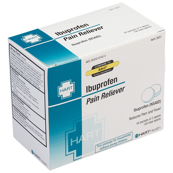 HART Health Ibuprofen Pain Reliever, 100/Box