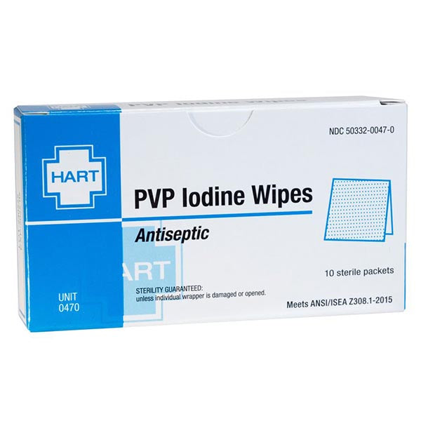 HART Health PVP Iodine Wipes, 10/Box