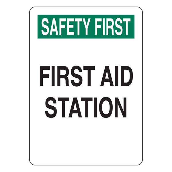 Brady "Safety First First Aid Station" Sign