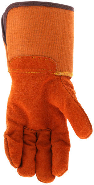 Sidekick Cowhide Split Leather Palm Gloves, Gauntlet Cuff, Wing Thumb