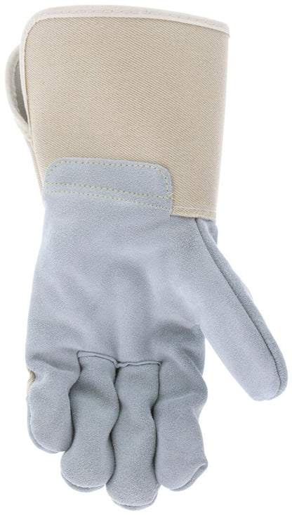 Big Jake Cowhide Leather Palm Work Gloves, Premium A+ Grade, Kevlar Sewn, Gauntlet Cuff
