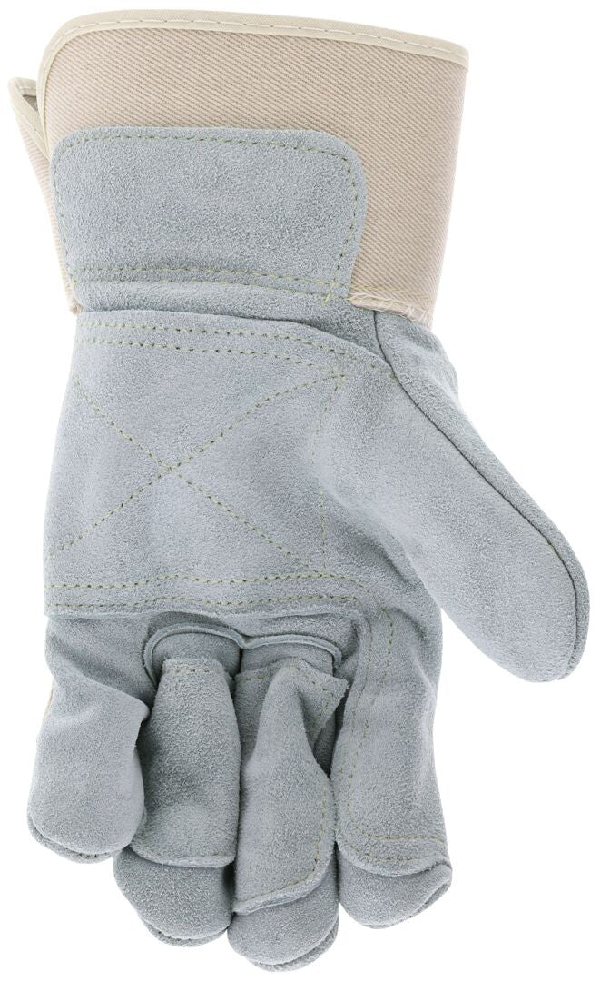 Big Jake Double Palm Cowhide Leather Gloves, Cut A+, Kevlar-Sewn, Safety Cuff