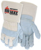 Big Jake Cowhide Split Leather Palm Work Gloves, Double Palm, Gauntlet Cuff
