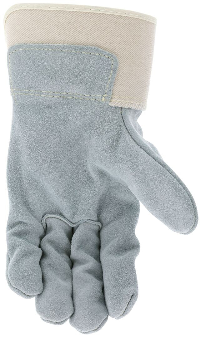 Big Jake Cowhide Leather Palm Gloves, Premium A+ Grade, Safety Cuff, Wing Thumb