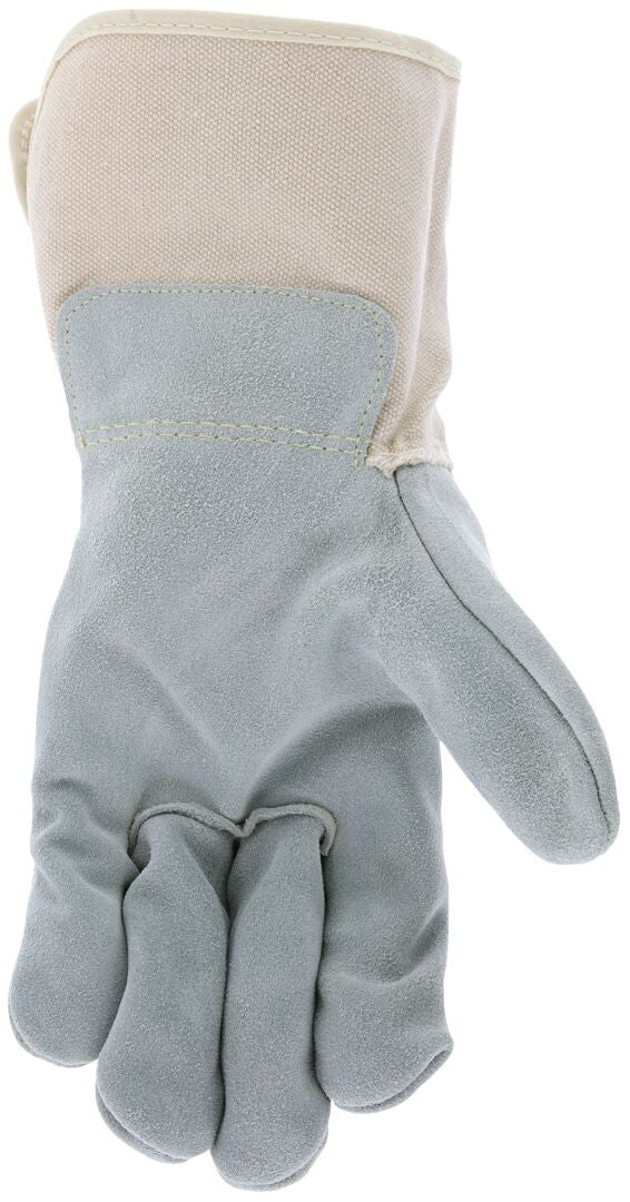 Big Jake Leather Palm Work Gloves, Premium A+ Cowhide, Extended Gauntlet Duck Cuff