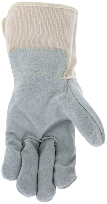 Big Jake Leather Palm Work Gloves, Premium A+ Cowhide, Extended Gauntlet Duck Cuff