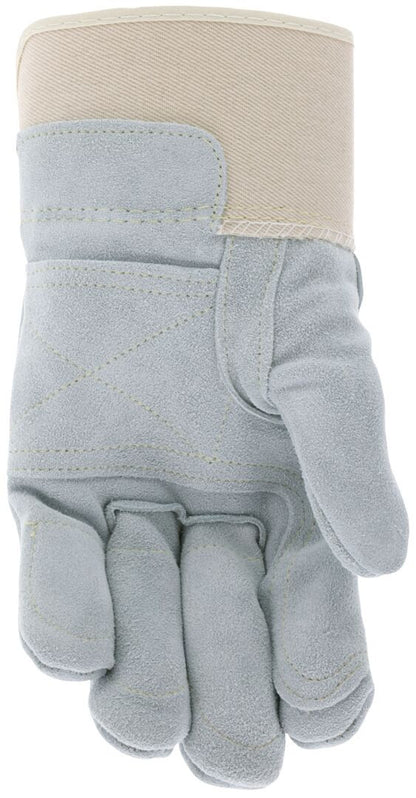 Big Jake Cowhide Double Palm Work Gloves, Premium A+ Split Leather, Kevlar-Sewn, Rubberized Safety Cuff