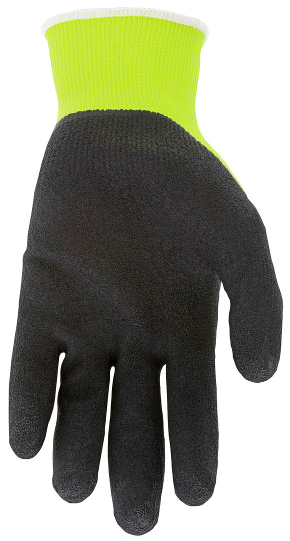 96731HV - MCR Safety NXG® - Hi-Vis Work Gloves - 13 Gauge Hi-Visibility Lime Nylon Polyester Shell - Black Latex Foam Coated Palm and Fingertips - NXG Provides Premium Quality, Comfort and Fit - A Great Choice for Long Workdays