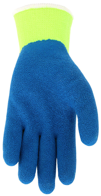 9690Y - MCR Safety NXG® Insulated Work Gloves - 10 Gauge Hi-Visibility Acrylic Shell - Blue Latex Coated Palm and Fingertips - NXG® Provides Premium Quality, Comfort, and Fit - A Great Choice for Long Workdays
