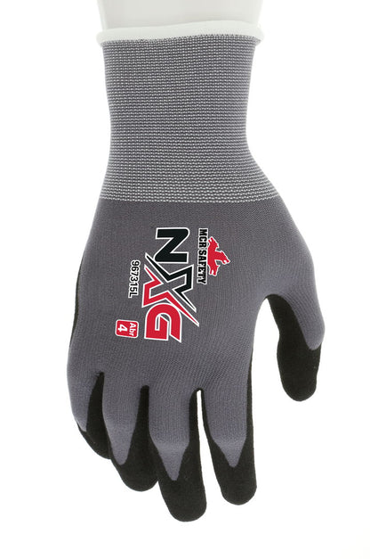 967315 - MCR Safety NXG® Work Gloves - 15 Gauge Gray Nylon Shell - Sandy Foam Nitrile Palm and Fingertips - NXG Provides Premium Quality, Comfort and Fit - A Great Choice for Long Workdays