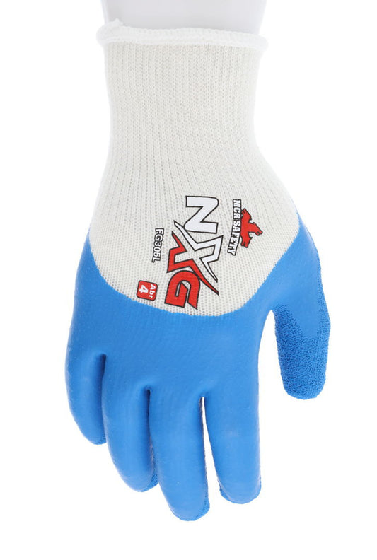 FG305 - MCR Safety NXG® Work Gloves - 10-Gauge White Cotton/Polyester Shell - Blue Latex Palm, Fingertips and Over-the-Knuckle Dip - NXG® Provides Premium Quality, Comfort and Fit - A Great Choice for Long Workdays
