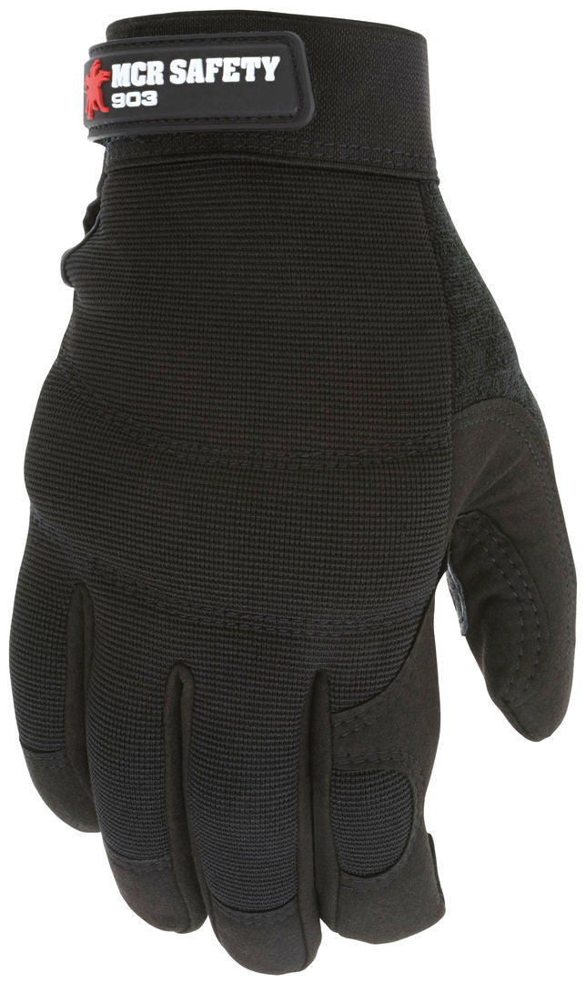 MCR Safety 903 - MCR Safety Mechanics Gloves - Grain Goatskin Palm with Foam Padding - Adjustable Hook and Loop Wrist Closures - Multi-Layered Knuckle Protection — manufacturer image 4