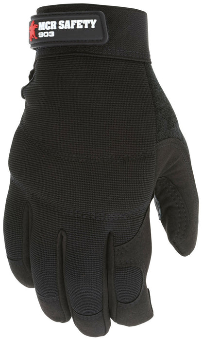 MCR Safety 903 - MCR Safety Mechanics Gloves - Grain Goatskin Palm with Foam Padding - Adjustable Hook and Loop Wrist Closures - Multi-Layered Knuckle Protection — manufacturer image 4
