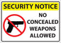 ZING Security Concealed Weapon Decal 5X7, 2-Pk - 1816D