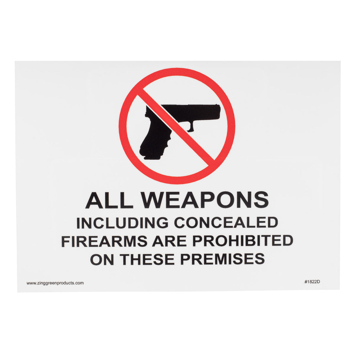 ZING All Weapons Prohibited Label 5Hx7W, 2-Pk - official Zing product image 2