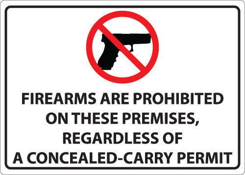 ZING Firearms Prohibited Decal 5Hx7W, 2-Pk - 1823D