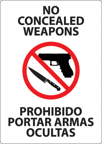 ZING Concealed Weapons Biling Label, 7X5, 2-Pk - 1828S