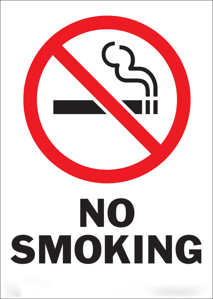 ZING No Smoking With Symbol Decal, 7Hx5W, 2-Pk - 1831D