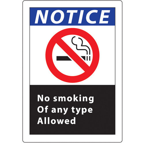 ZING Notice No Smoking Decal 7Hx5W, 2-Pk - 1832D