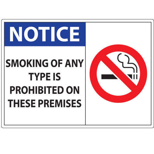 ZING Notice No Smoking Decal 5Hx7W, 2-Pk - 1834D