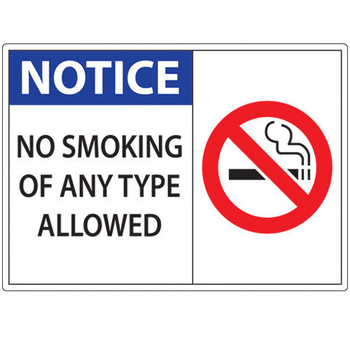 ZING Notice No Smoking Decal, 5Hx7W, 2-Pk - official Zing product image 1