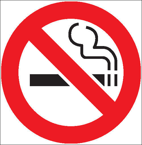 ZING No Smoking Symbol Only Decal, 4Hx4W, 2-Pk - 1840D
