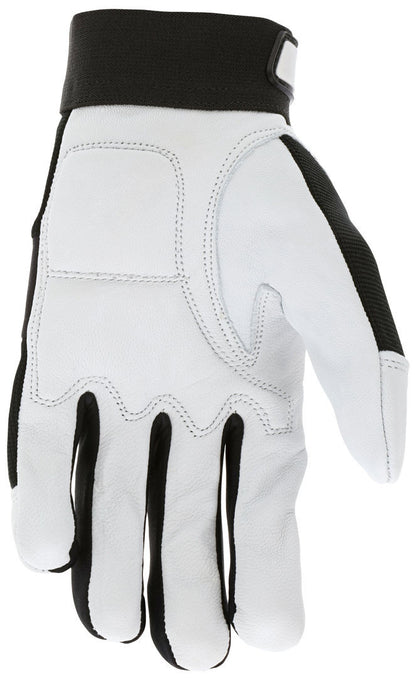 914 - MCR Safety Mechanics Gloves - Premium Grain Goatskin - Padded Palm - Neoprene Knuckle Strap - Spandex Back with Adjustable Hook and Loop Wrist Closures - Goatskin Provides Natural Lanolin that Keep Gloves Soft - Excellent Tensile Strength