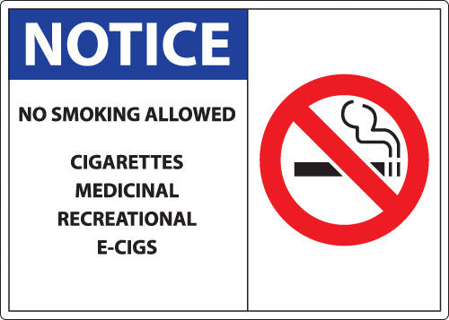 ZING Notice No Smoking Allowed Label, 5X7, 2-Pk - official Zing product image 1