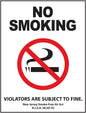ZING No Smoking Decal, New Jersey, 7X5, 2-Pk - 1856D