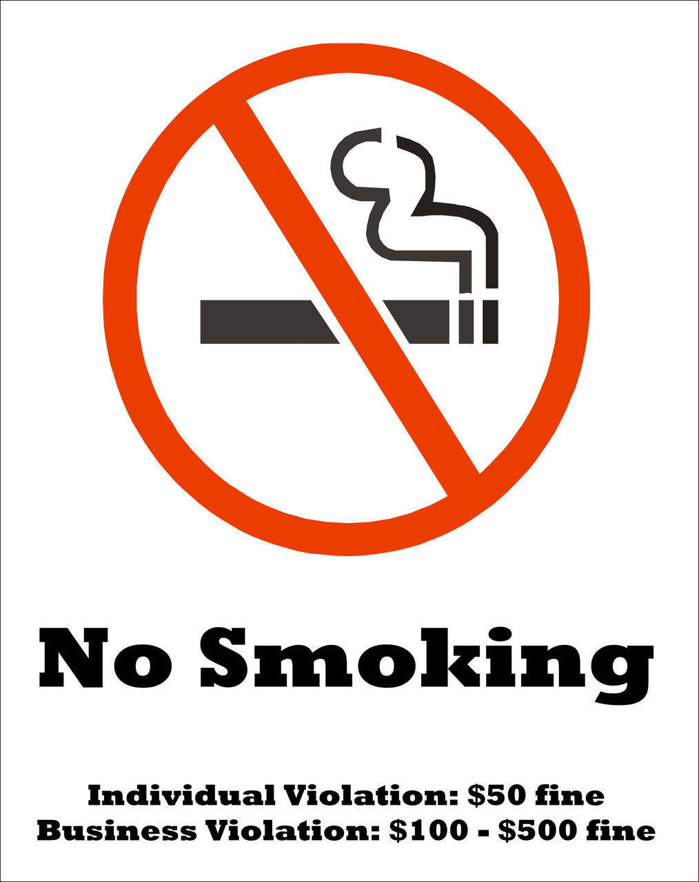 ZING No Smoking Decal, Tennessee, 7X5, 2/Pk - 1864D