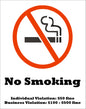 ZING No Smoking Decal, Tennessee, 7X5, 2/Pk - 1864D