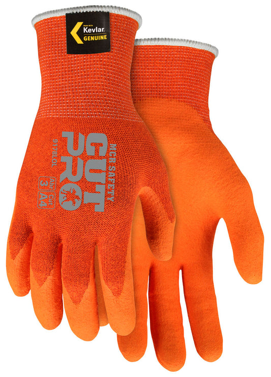 9178LO - MCR Safety CutPro® - 13 Gauge Orange DuPont™ Kevlar® Aramid Shell - Cut Resistant Work Gloves - Latex Foam Coated Palm and Fingertips - Latex Foam Provides Greater Gripping Power