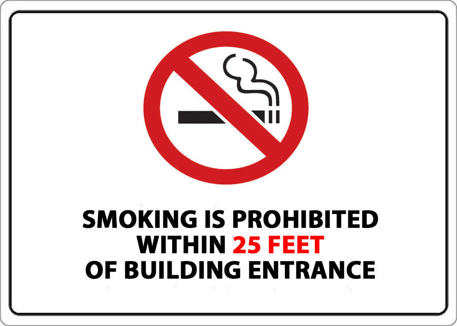 ZING No Smoking Label, Within 25 Ft, 5'Hx7"W, 2-Pk - official Zing product image 1