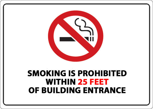 ZING No Smoking Label, Within 25 Ft, 5'Hx7"W, 2-Pk - official Zing product image 1